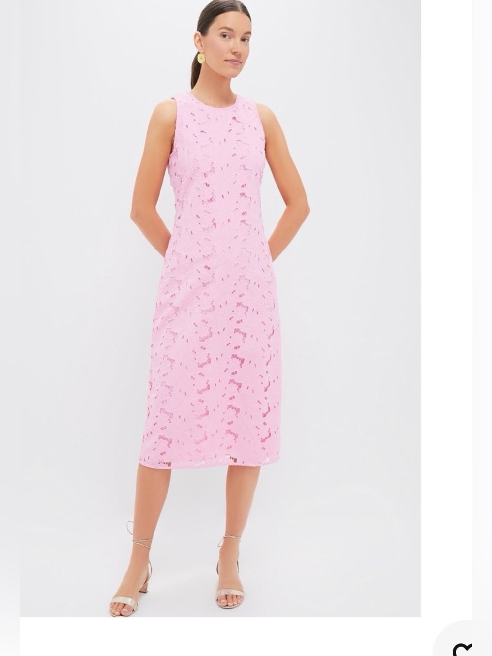 Tuckernuck Carnation Eyelet Evelyn Sleeveless Pink Lace Midi Dress midi XS